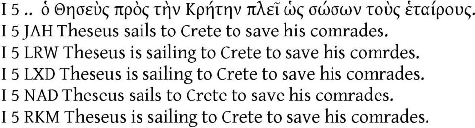 I 5 LRW Theseus is sailing to Crete to save his comrdes.