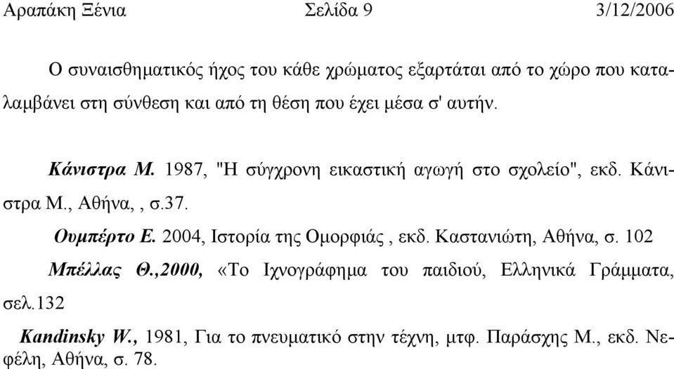 37. Ουµπέρτο Ε. 2004, Ιστορία της Οµορφιάς, εκδ. Καστανιώτη, Αθήνα, σ. 102 Μπέλλας Θ.