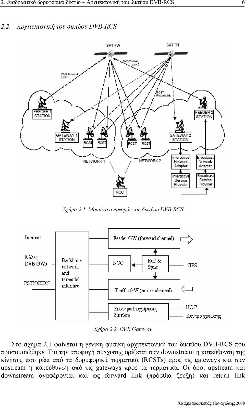 1 φαίνεται η γενική φυσική αρχιτεκτονική του δικτύου DVB-RCS που προσοµοιώθηκε.