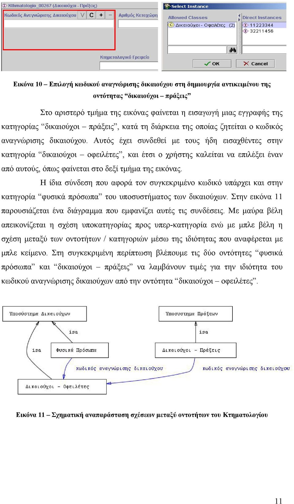 Αυτός έχει συνδεθεί µε τους ήδη εισαχθέντες στην κατηγορία δικαιούχοι οφειλέτες, και έτσι ο χρήστης καλείται να επιλέξει έναν από αυτούς, όπως φαίνεται στο δεξί τµήµα της εικόνας.