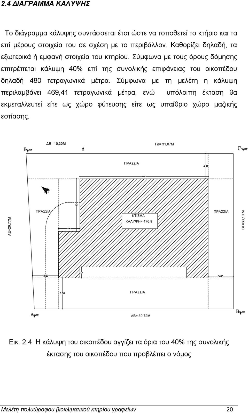 χκθσλα κε ηε κειέηε ε θάιπςε πεξηιακβάλεη 469,41 ηεηξαγσληθά κέηξα, ελψ ππφινηπε έθηαζε ζα εθκεηαιιεπηεί είηε σο ρψξν θχηεπζεο είηε σο ππαίζξην ρψξν καδηθήο εζηίαζεο.