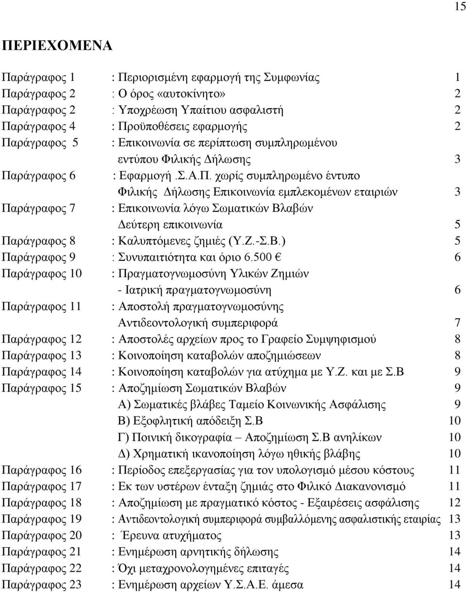 Ζ.-Σ.Β.) 5 Παράγραφος 9 : Συνυπαιτιότητα και όριο 6.