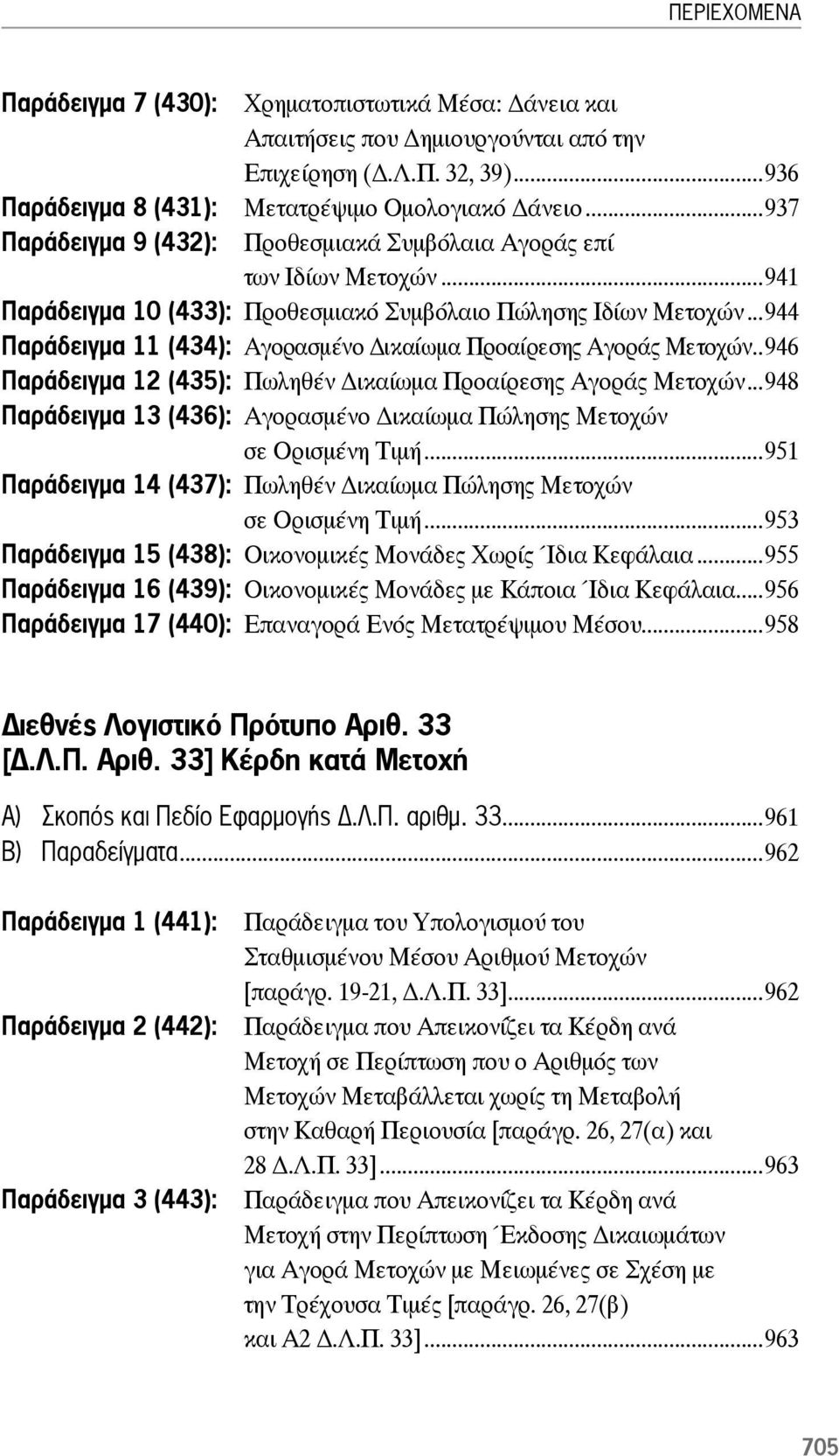 ..944 Παράδειγμα 11 (434): Αγορασμένο ικαίωμα Προαίρεσης Αγοράς Μετοχών..946 Παράδειγμα 12 (435): Πωληθέν ικαίωμα Προαίρεσης Αγοράς Μετοχών.