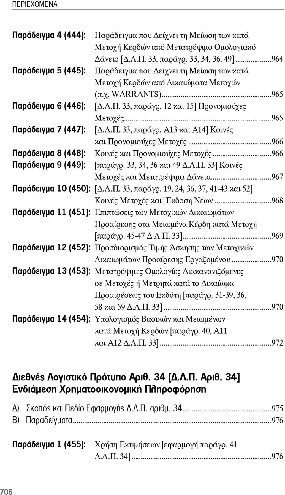 ..965 Παράδειγμα 7 (447): [.Λ.Π. 33, παράγρ. Α13 και Α14] Κοινές και Προνομιούχες Μετοχές...966 Παράδειγμα 8 (448): Κοινές και Προνομιούχες Μετοχές...966 Παράδειγμα 9 (449): [παράγρ.