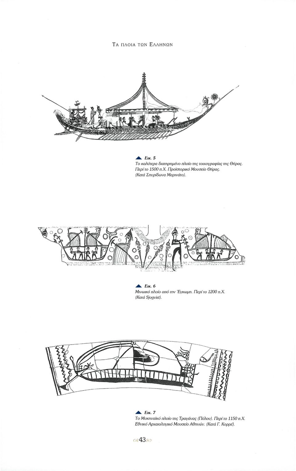6 Μινωικό πλοίο από την Έγκωμη. Περί το 1200 π.χ. (Κατά Sjogvist). Εικ.