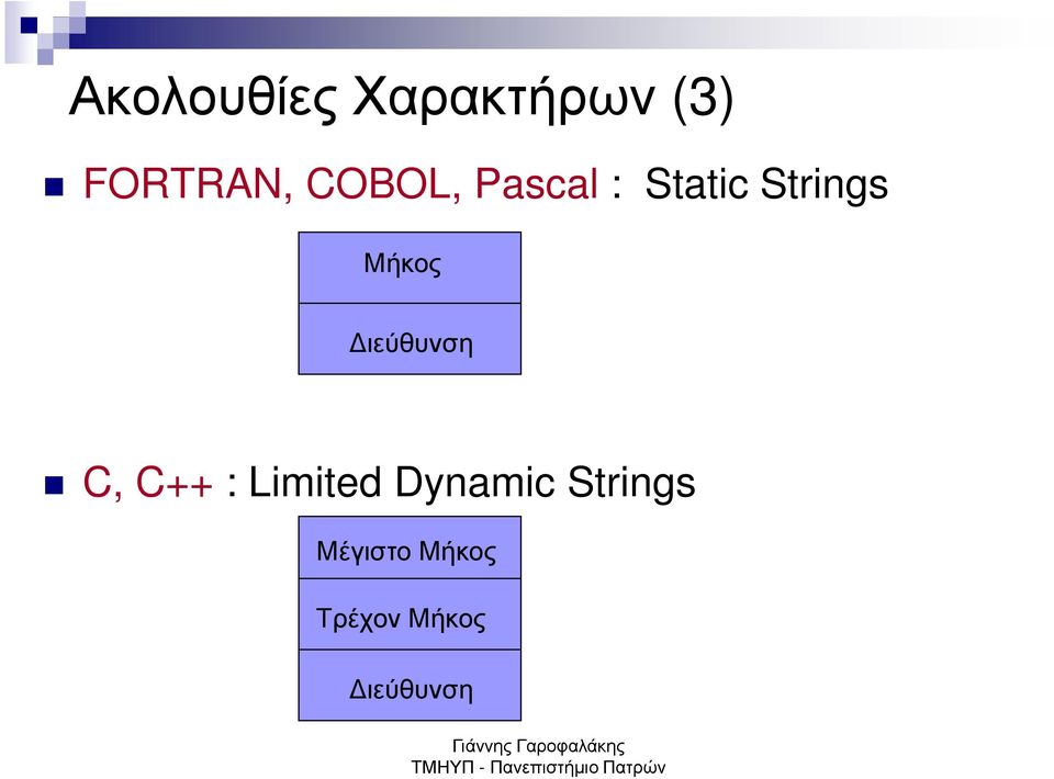 ιεύθυνση C, C++ : Limited Dynamic