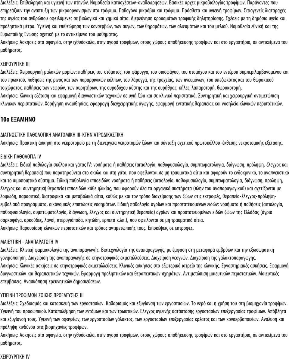 Σχέσεις με τη δημόσια υγεία και προληπτικά μέτρα. Υγιεινή και επιθεώρηση των κονσερβών, των αυγών, των θηραμάτων, των αλιευμάτων και του μελιού.