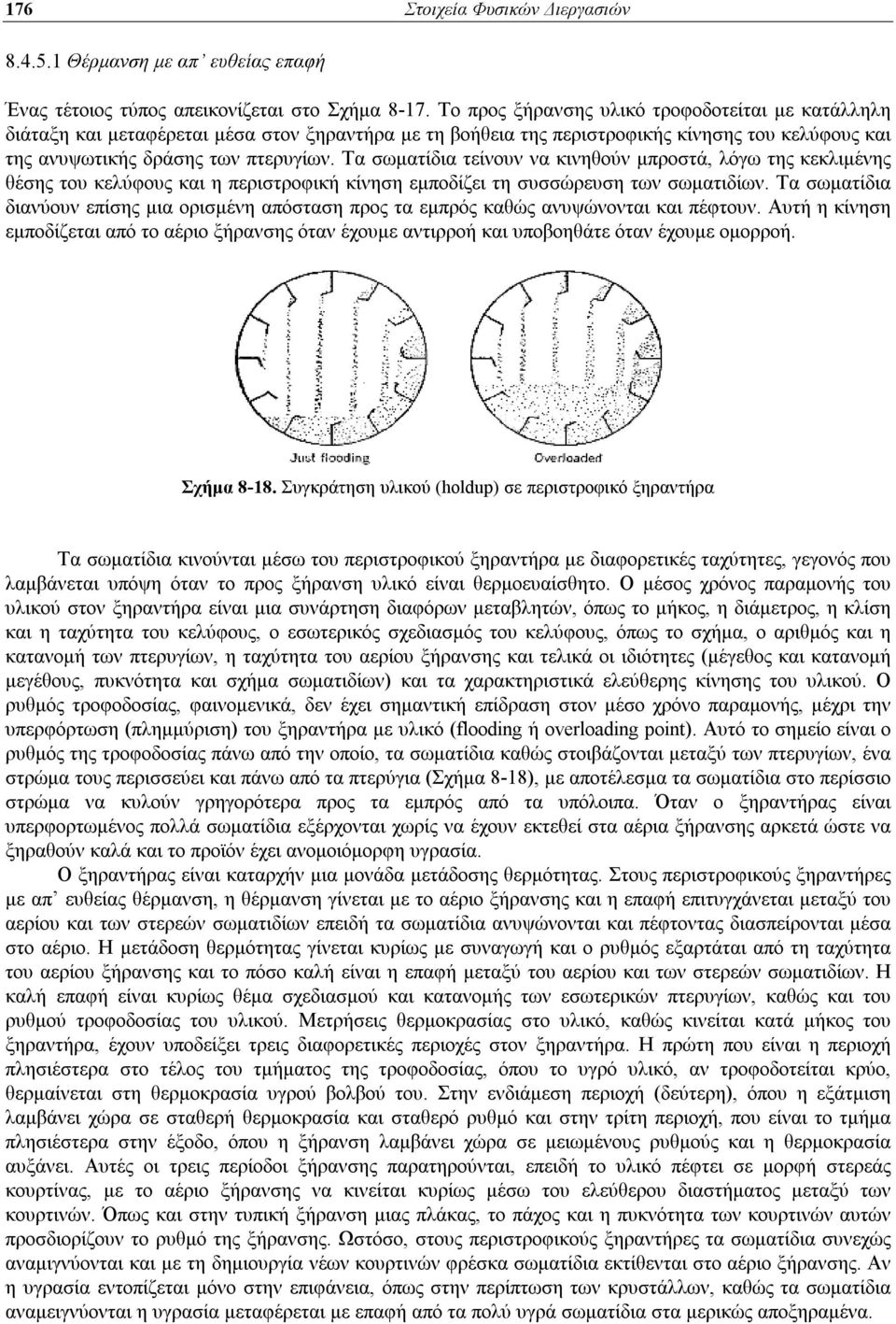 Τα σωματίδια τείνουν να κινηθούν μπροστά, λόγω της κεκλιμένης θέσης του κελύφους και η περιστροφική κίνηση εμποδίζει τη συσσώρευση των σωματιδίων.