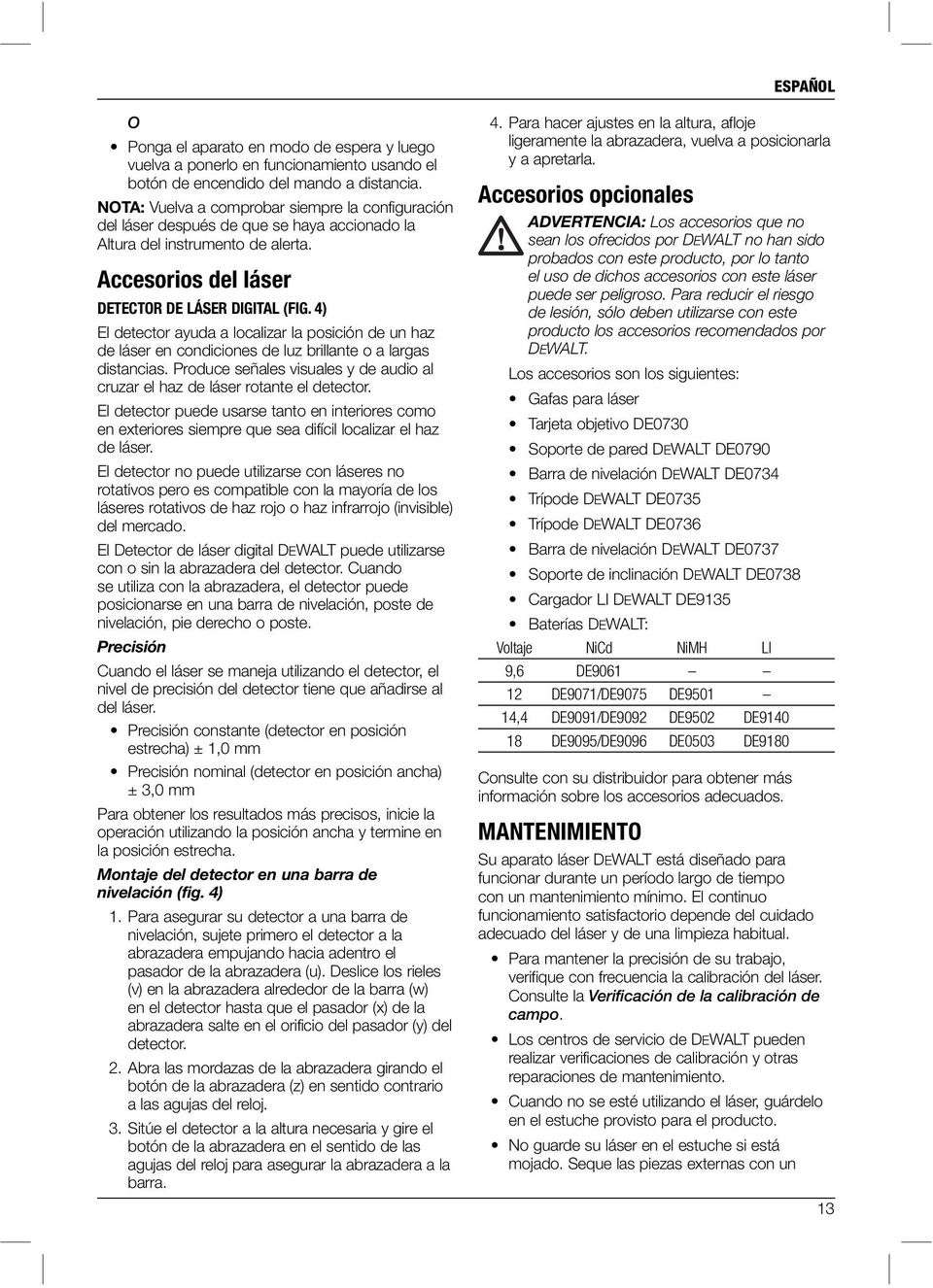 4) El detector ayuda a localizar la posición de un haz de láser en condiciones de luz brillante o a largas distancias.