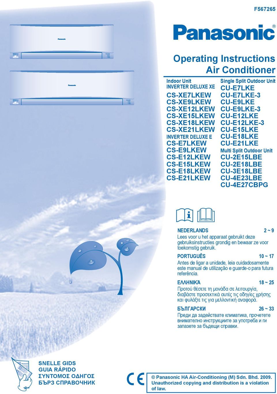 CU-4E7CBPG NEDERLANDS ~ 9 Lees voor u het apparaat gebruikt deze gebruiksinstructies grondig en bewaar ze voor toekomstig gebruik.