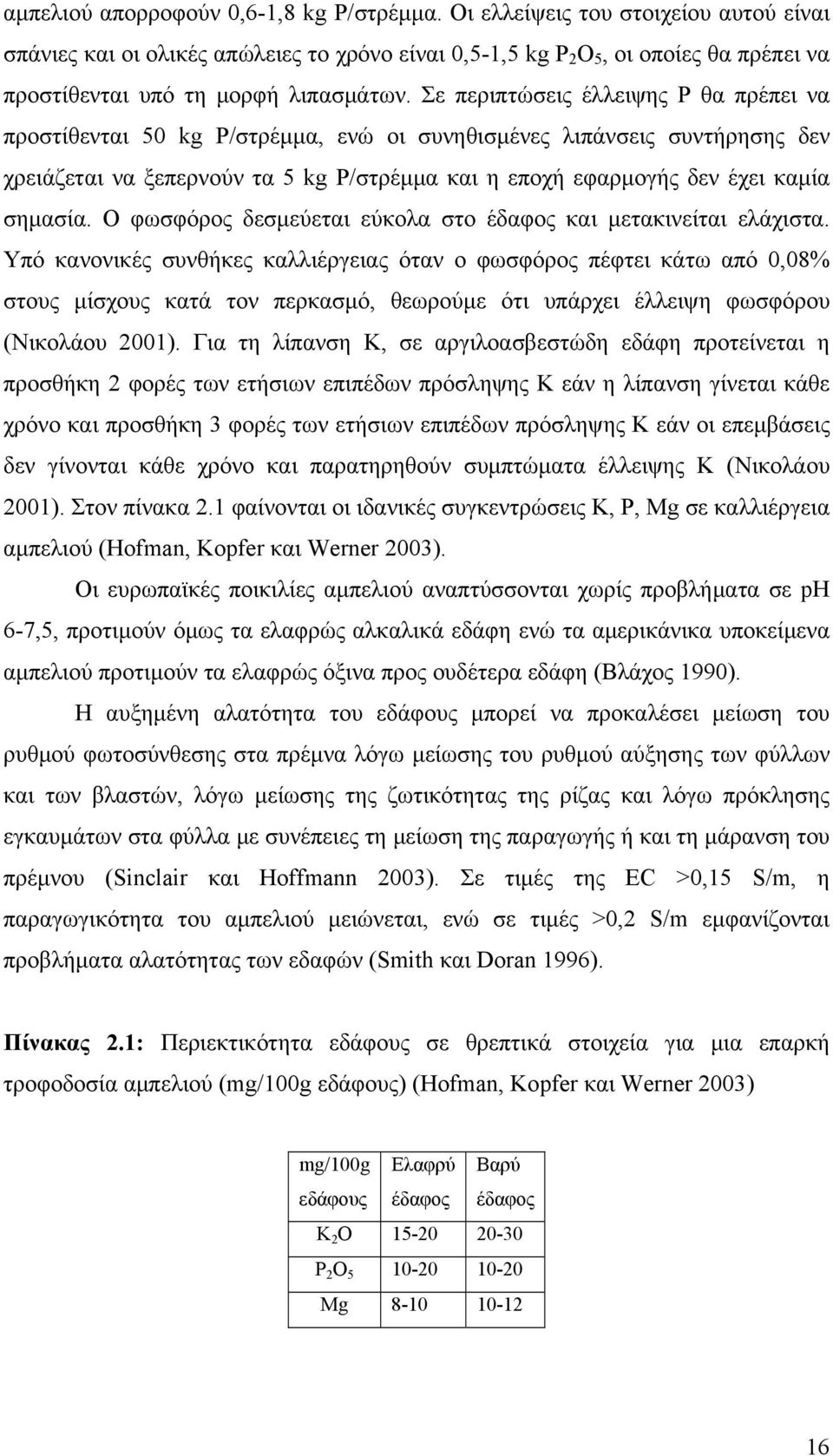 Σε περιπτώσεις έλλειψης Ρ θα πρέπει να προστίθενται 50 kg Ρ/στρέμμα, ενώ οι συνηθισμένες λιπάνσεις συντήρησης δεν χρειάζεται να ξεπερνούν τα 5 kg Ρ/στρέμμα και η εποχή εφαρμογής δεν έχει καμία