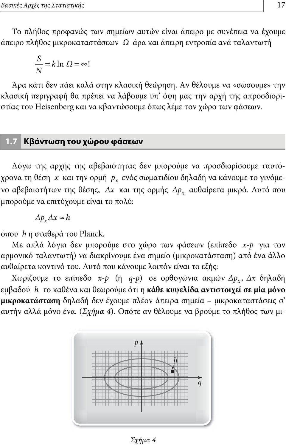 Αν θέλουμε να «σώσουμε» την κλασική περιγραφή θα πρέπει να λάβουμε υπ όψη μας την αρχή της απροσδιοριστίας του Heisenberg και να κβαντώσουμε όπως λέμε τον χώρο των φάσεων.