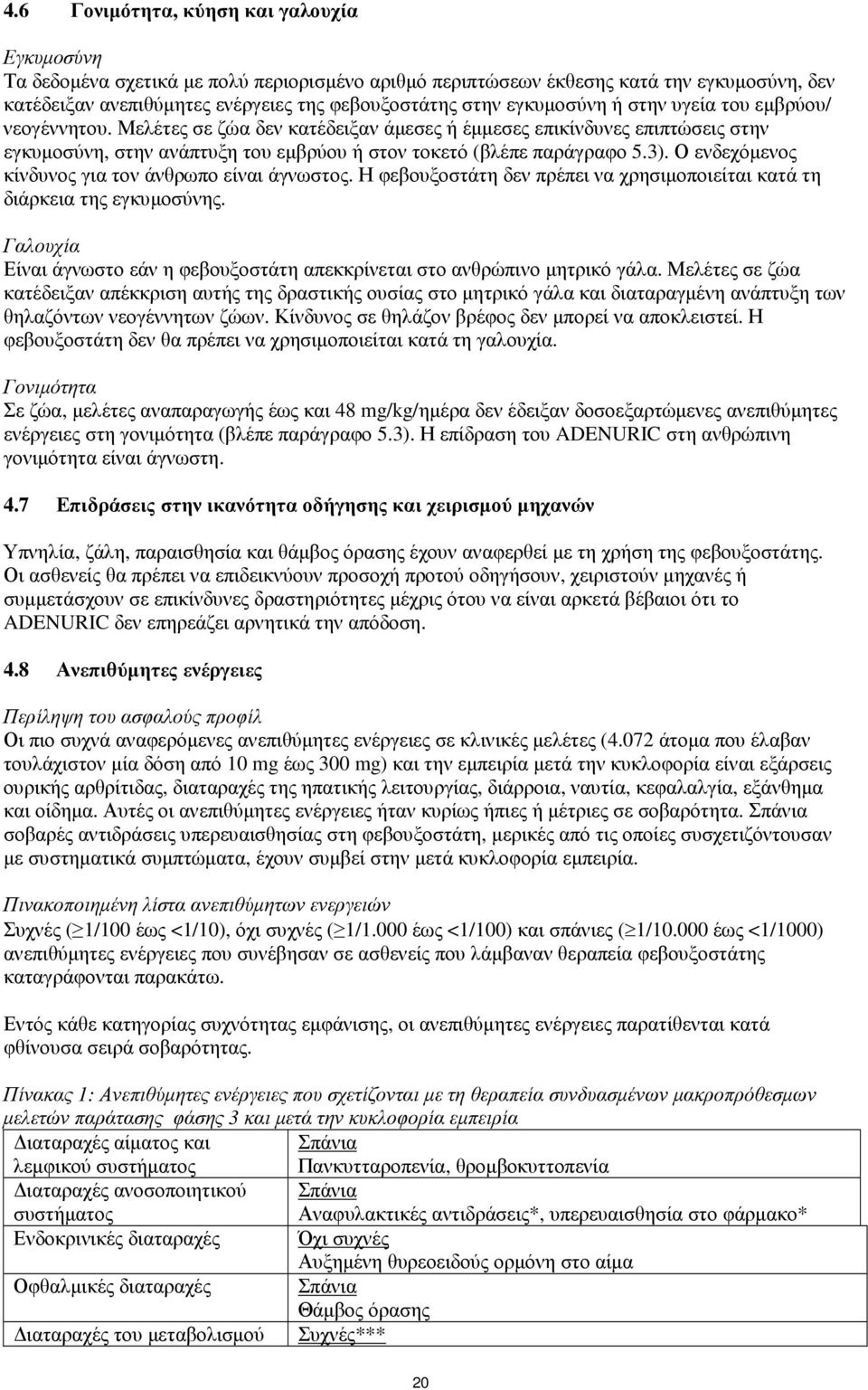 Ο ενδεχόµενος κίνδυνος για τον άνθρωπο είναι άγνωστος. Η φεβουξοστάτη δεν πρέπει να χρησιµοποιείται κατά τη διάρκεια της εγκυµοσύνης.