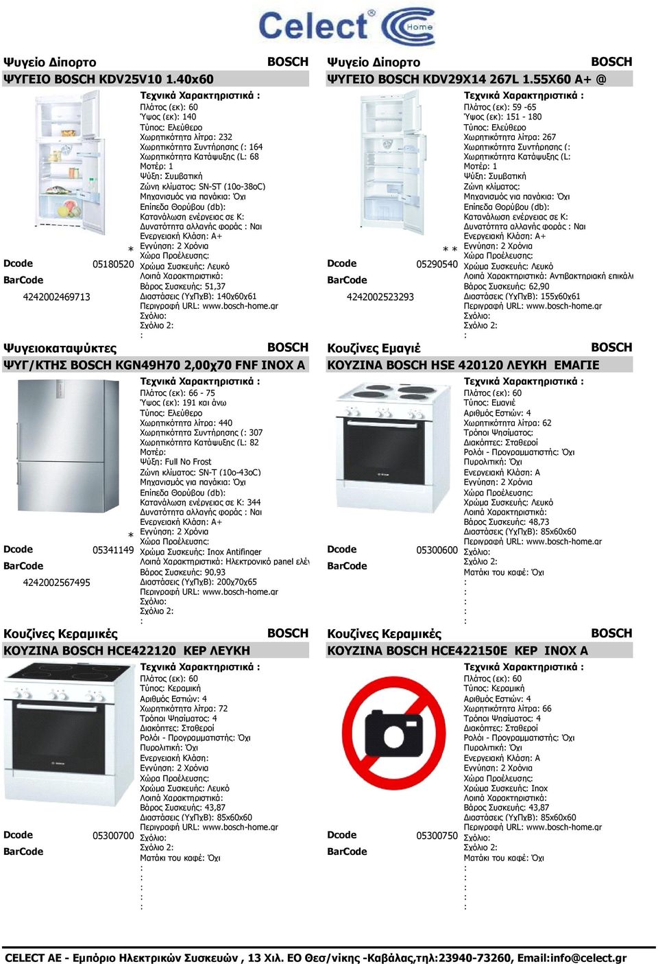 (10o-38oC) Μηχανισμός για παγάκια Όχι Επίπεδα Θορύβου (db) Κατανάλωση ενέργειας σε K υνατότητα αλλαγής φοράς Ναι Ενεργειακή Κλάση A+ Εγγύηση 2 Χρόνια Χώρα Προέλευσης 05180520 Χρώμα Συσκευής Λευκό
