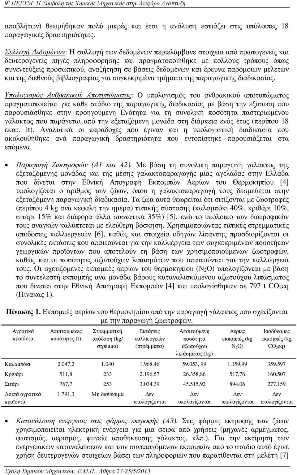 βάσεις δεδοµένων και έρευνα παρόµοιων µελετών και της διεθνούς βιβλιογραφίας για συγκεκριµένα τµήµατα της παραγωγικής διαδικασίας.