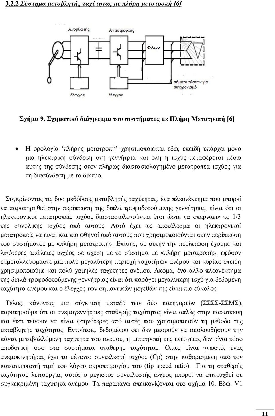 αυτής της σύνδεσης στον πλήρως διαστασιολογηµένο µετατροπέα ισχύος για τη διασύνδεση µε το δίκτυο.