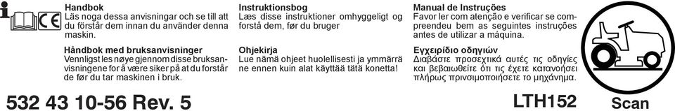 Instruktionsbog Læs disse instruktioner omhyggeligt og forstå dem, før du bruger Ohjekirja Lue nämä ohjeet huolellisesti ja ymmärrä ne ennen kuin alat käyttää tätä konetta!