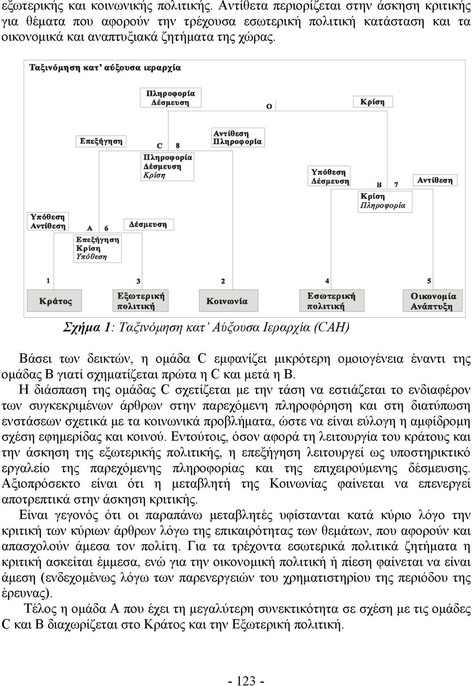 Η διάσπαση της ομάδας C σχετίζεται με την τάση να εστιάζεται το ενδιαφέρον των συγκεκριμένων άρθρων στην παρεχόμενη πληροφόρηση και στη διατύπωση ενστάσεων σχετικά με τα κοινωνικά προβλήματα, ώστε να