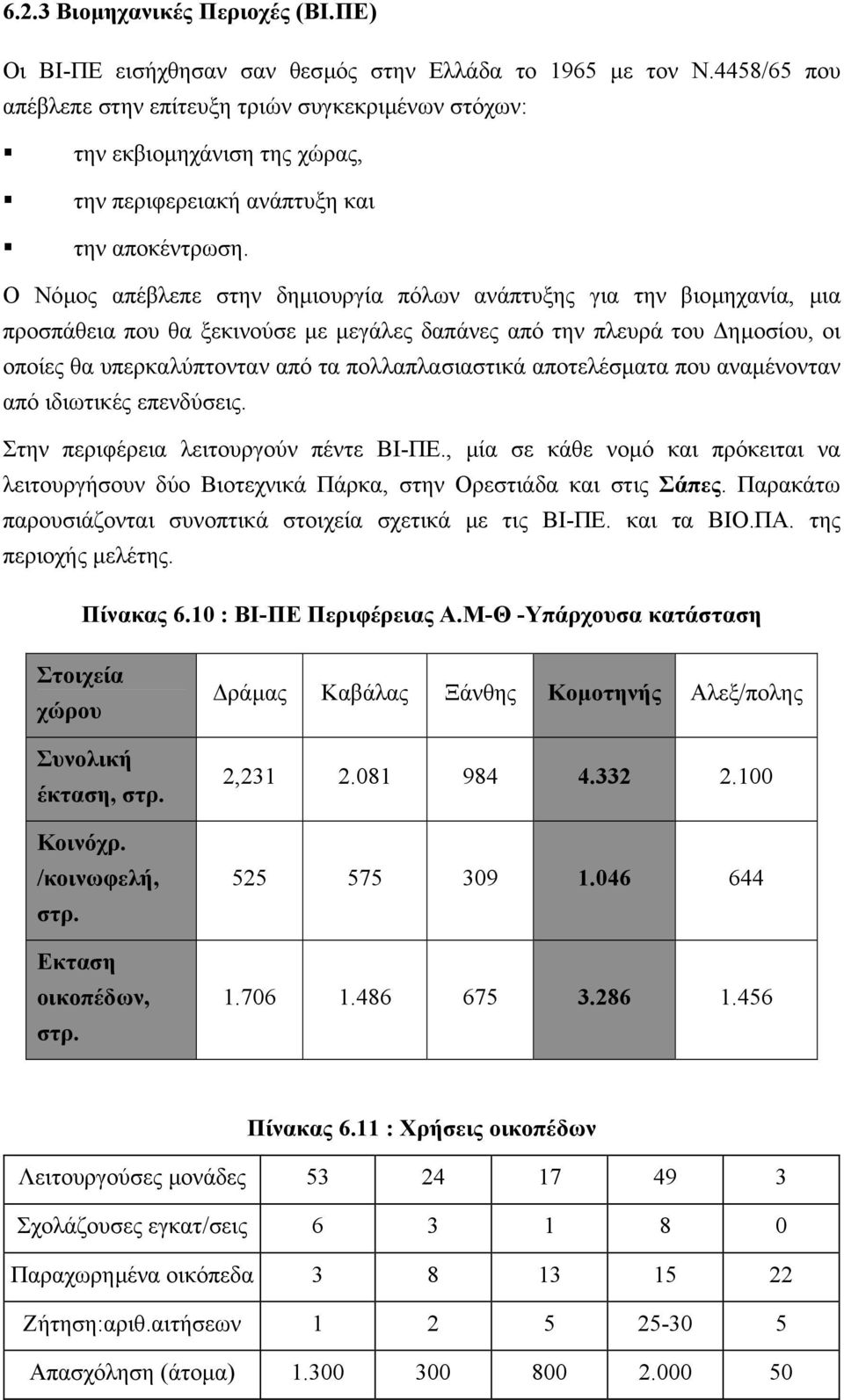 Ο Νόµος απέβλεπε στην δηµιουργία πόλων ανάπτυξης για την βιοµηχανία, µια προσπάθεια που θα ξεκινούσε µε µεγάλες δαπάνες από την πλευρά του ηµοσίου, οι οποίες θα υπερκαλύπτονταν από τα