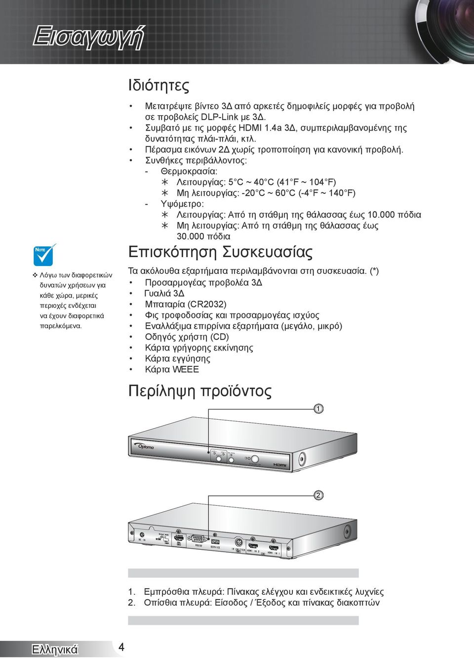 Πέρασμα εικόνων 2Δ χωρίς τροποποίηση για κανονική προβολή.