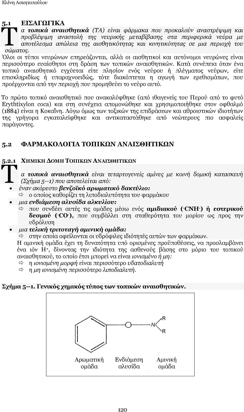 θηλεηηθόηεηαο ζε κηα πεξηνρή ηνπ ζώκαηνο. Όινη νη ηχπνη λεπξψλσλ επεξεάδνληαη, αιιά νη αηζζεηηθνί θαη απηφλνκνη λεπξψλεο είλαη πεξηζζφηεξν επαίζζεηνη ζηε δξάζε ησλ ηνπηθψλ αλαηζζεηηθψλ.