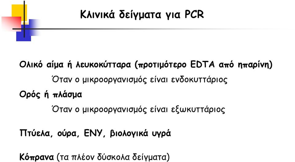 ενδοκυττάριος Ορός ή πλάσμα Όταν ο μικροοργανισμός είναι