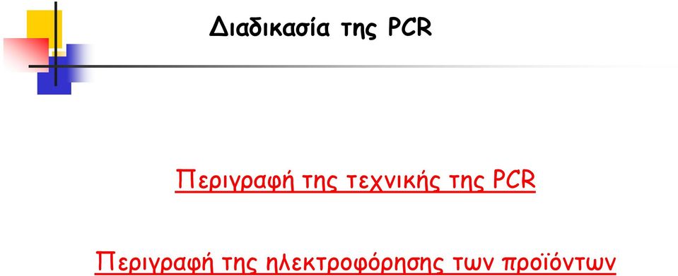 της PCR Περιγραφή της