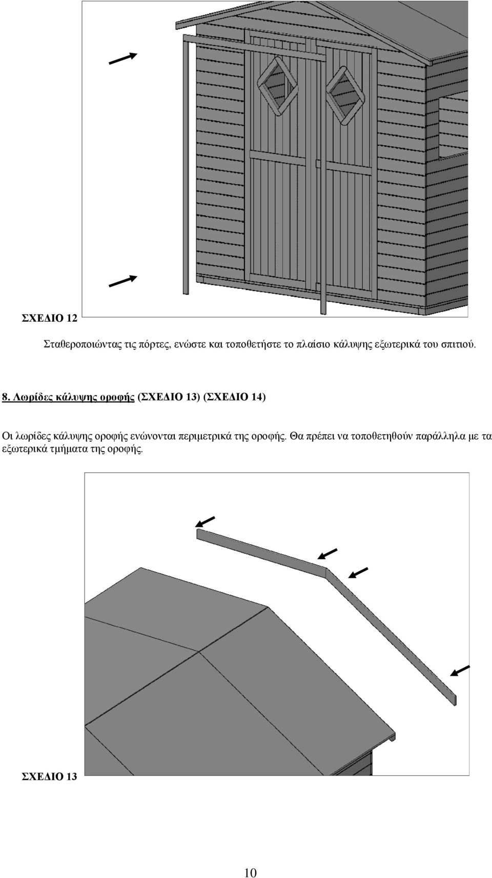 Λωρίδες κάλυψης οροφής (ΣΧΕΔΙΟ 13) (ΣΧΕΔΙΟ 14) Οι λωρίδες κάλυψης οροφής