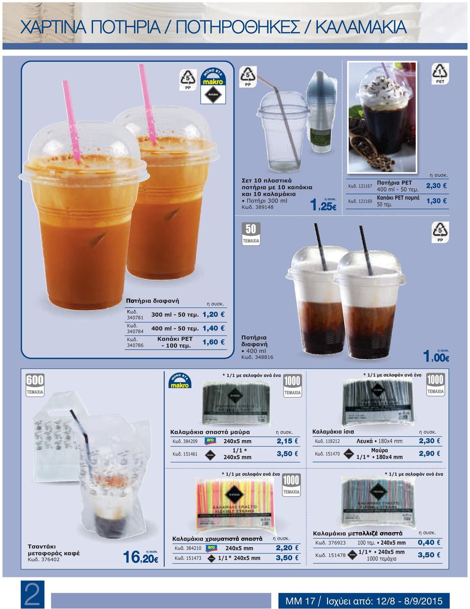 α διαφανή 400 ml 4886,00 600 * / µε σελοφάν ανά ένα 000 * / µε σελοφάν ανά ένα 000 Καλαµάκια σπαστά µαύρα 8409 40x5 mm,5 546 / * 40x5 mm, Καλαµάκια ίσια 8 Λευκά 80x4 mm,0