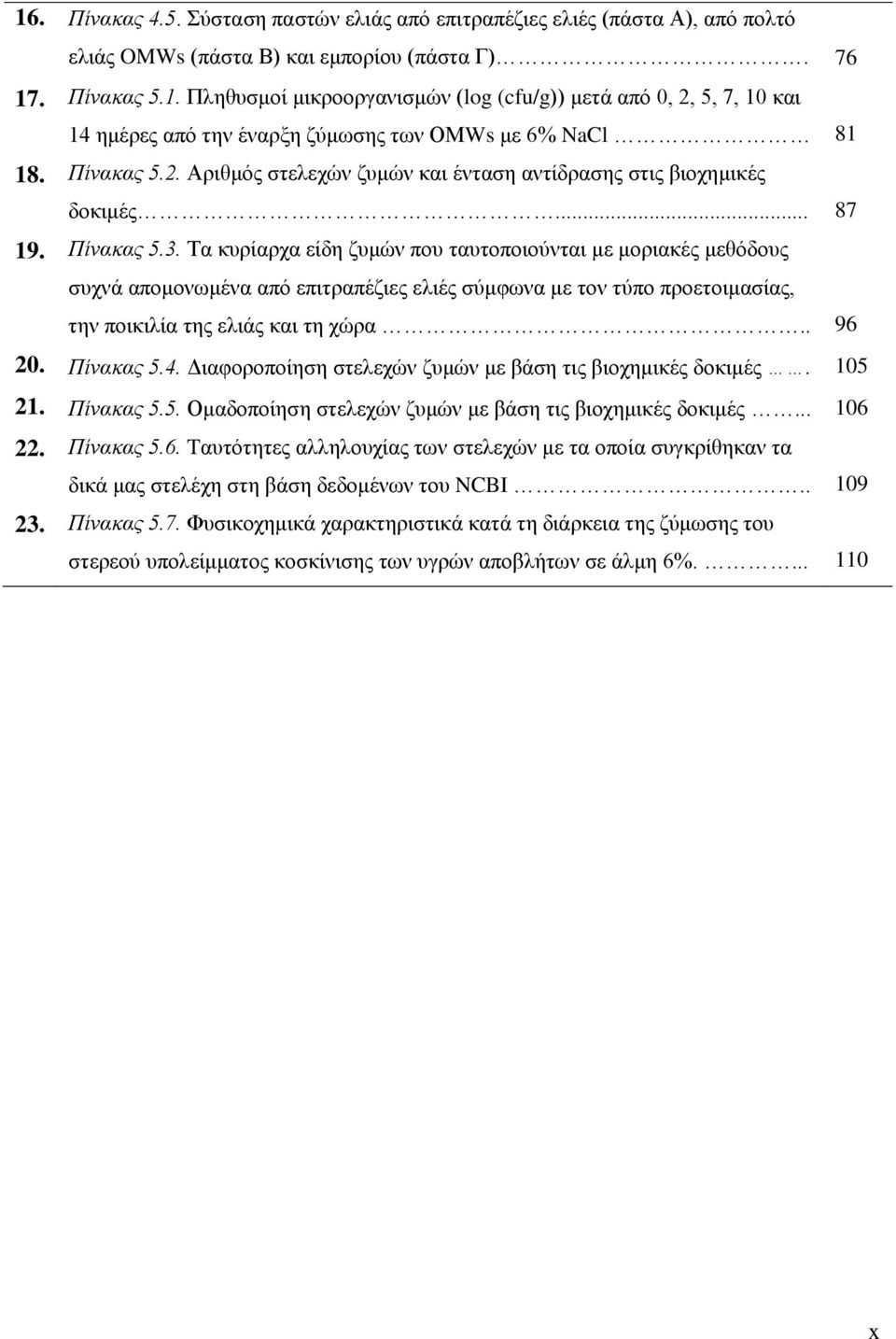 Σα θπξίαξρα είδε δπκψλ πνπ ηαπηνπνηνχληαη κε κνξηαθέο κεζφδνπο ζπρλά απνκνλσκέλα απφ επηηξαπέδηεο ειηέο ζχκθσλα κε ηνλ ηχπν πξνεηνηκαζίαο, ηελ πνηθηιία ηεο ειηάο θαη ηε ρψξα.. 96 20. Πίλαθαο 5.4.