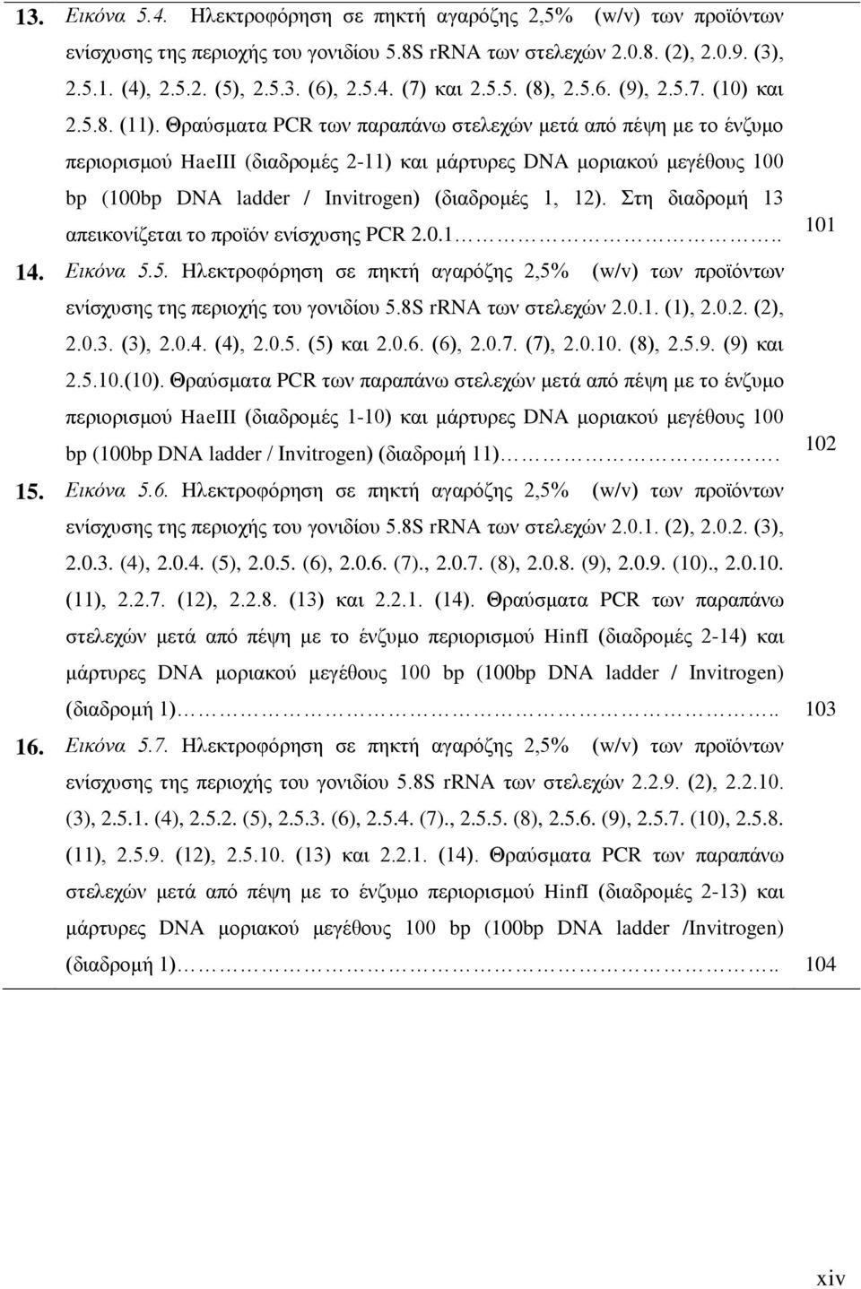 Θξαχζκαηα PCR ησλ παξαπάλσ ζηειερψλ κεηά απφ πέςε κε ην έλδπκν πεξηνξηζκνχ HaeIII (δηαδξνκέο 2-11) θαη κάξηπξεο DNA κνξηαθνχ κεγέζνπο 100 bp (100bp DNA ladder / Invitrogen) (δηαδξνκέο 1, 12).