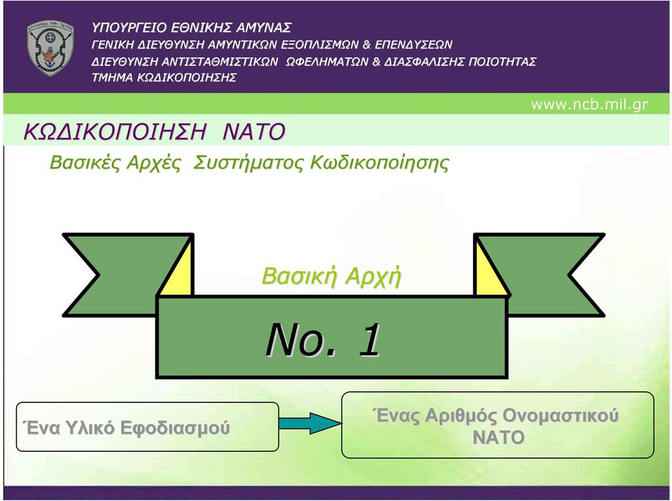 No. 1 Ένα Υλικό Εφοδιασµού