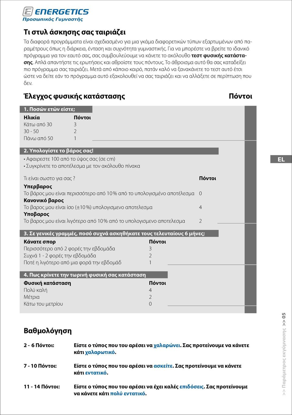 Το άθροισμα αυτό θα σας καταδείξει πιο πρόγραμμα σας ταιριάζει.