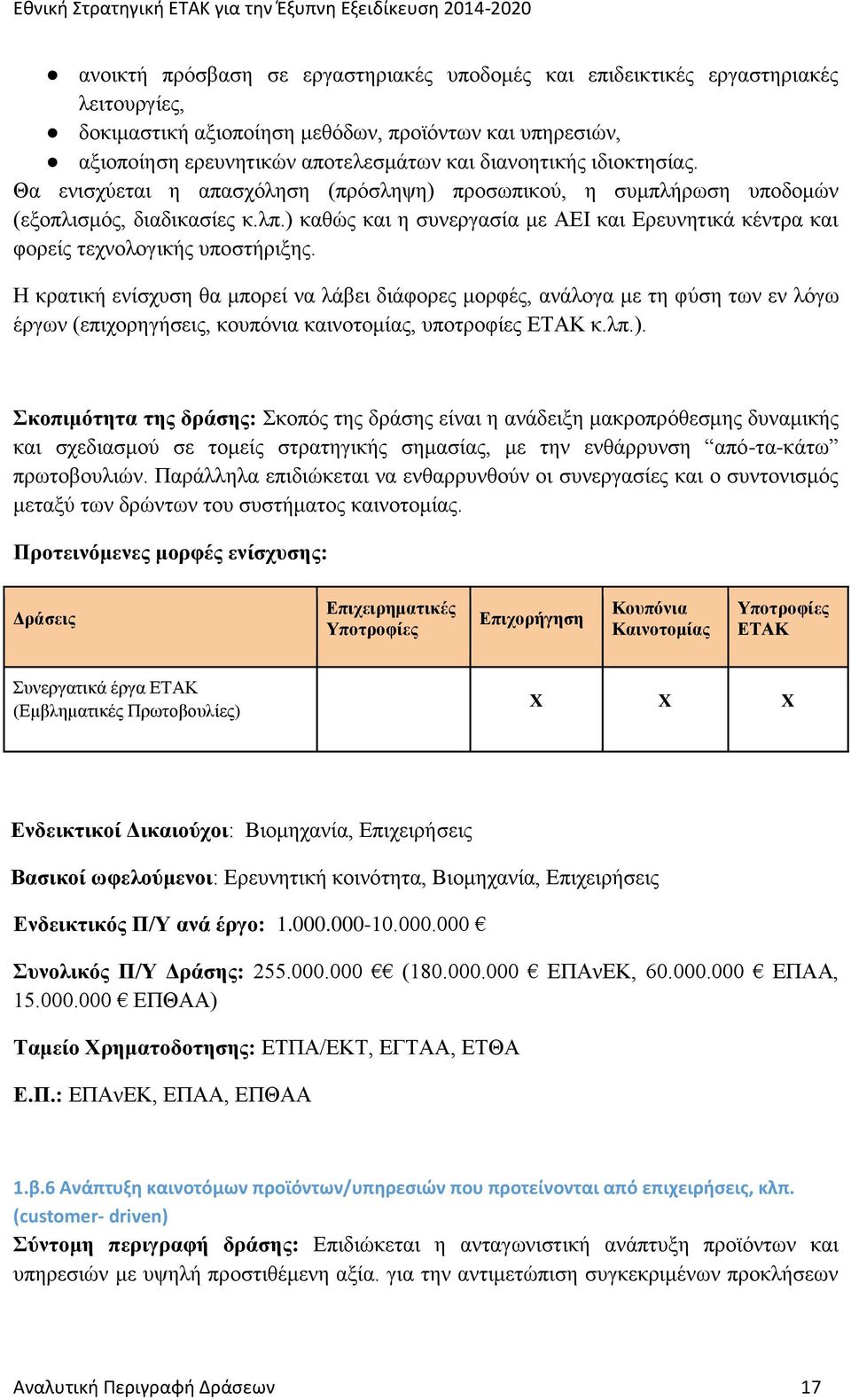 ) καθώς και η συνεργασία με ΑΕΙ και Ερευνητικά κέντρα και φορείς τεχνολογικής υποστήριξης.