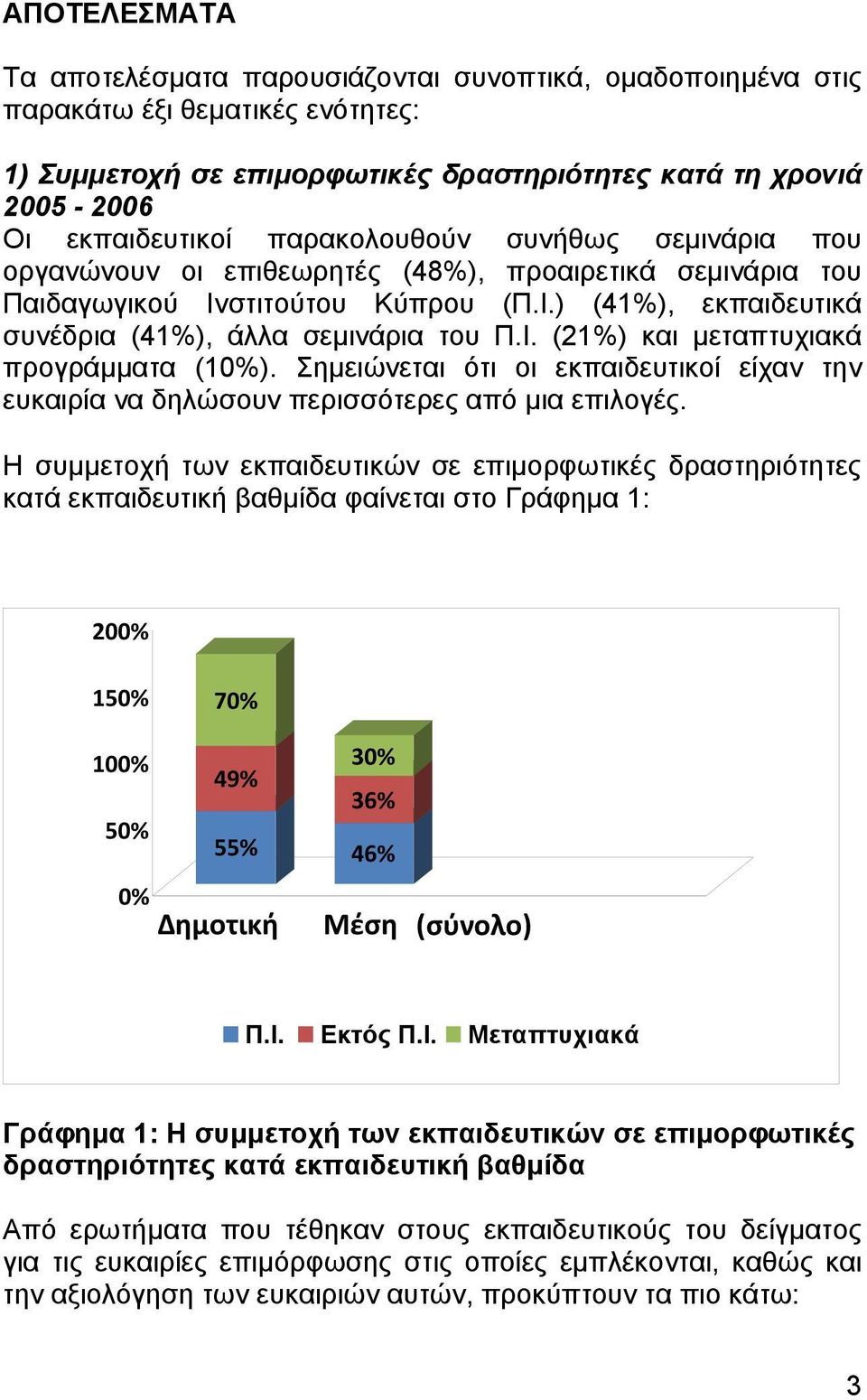 Σηµειώνεται ότι οι εκπαιδευτικοί είχαν την ευκαιρία να δηλώσουν περισσότερες από µια επιλογές.