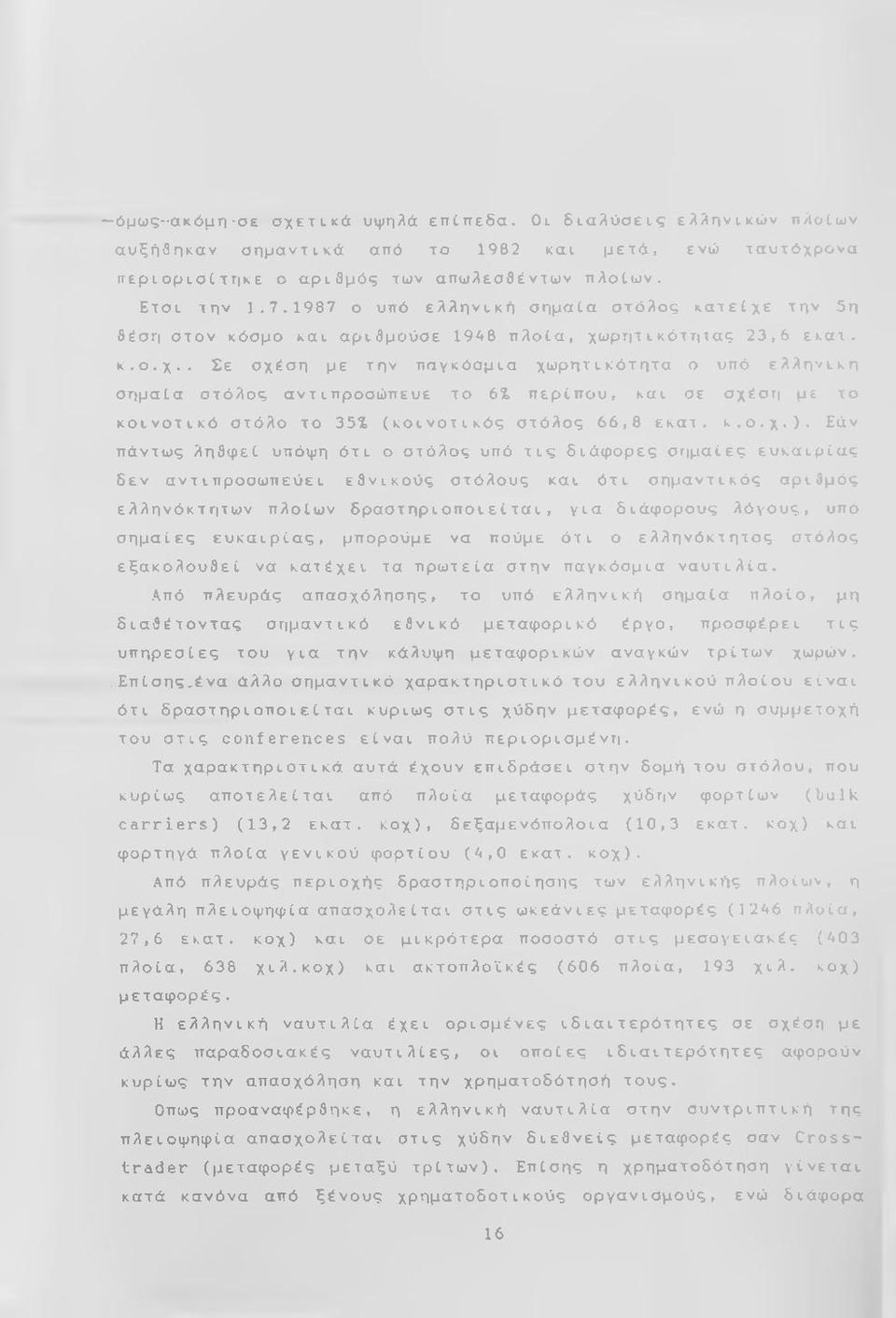 την 5η θέση στον κόσμο και αριθμούσε 19^8 πλοία, χω