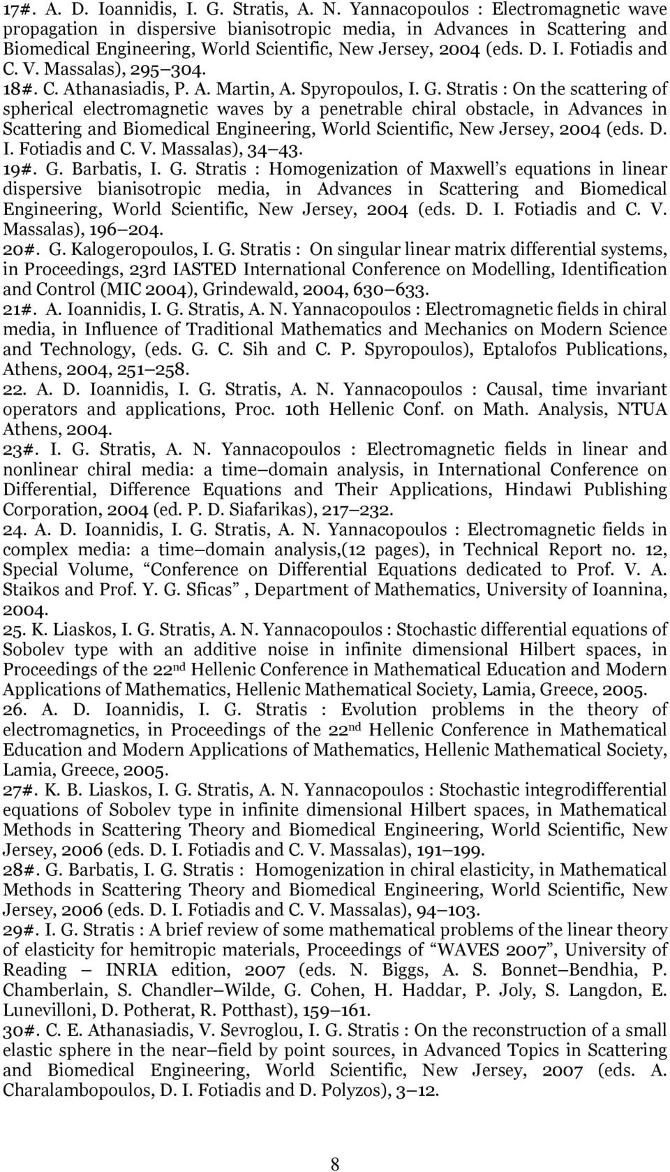 V. Massalas), 295 304. 18#. C. Athanasiadis, P. A. Martin, A. Spyropoulos, I. G.