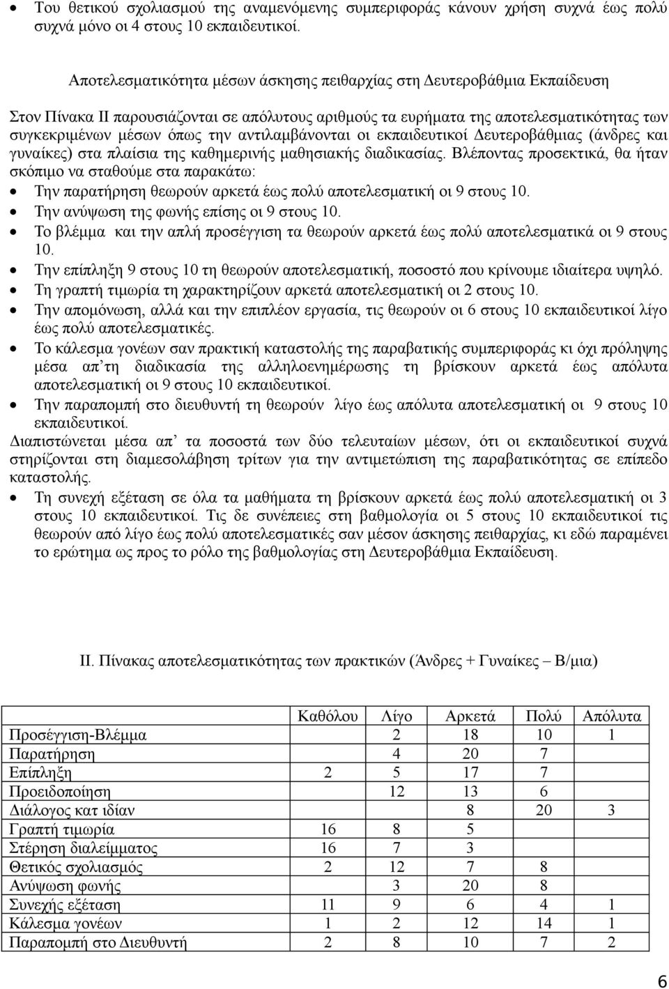 αντιλαμβάνονται οι εκπαιδευτικοί Δευτεροβάθμιας (άνδρες και γυναίκες) στα πλαίσια της καθημερινής μαθησιακής διαδικασίας.