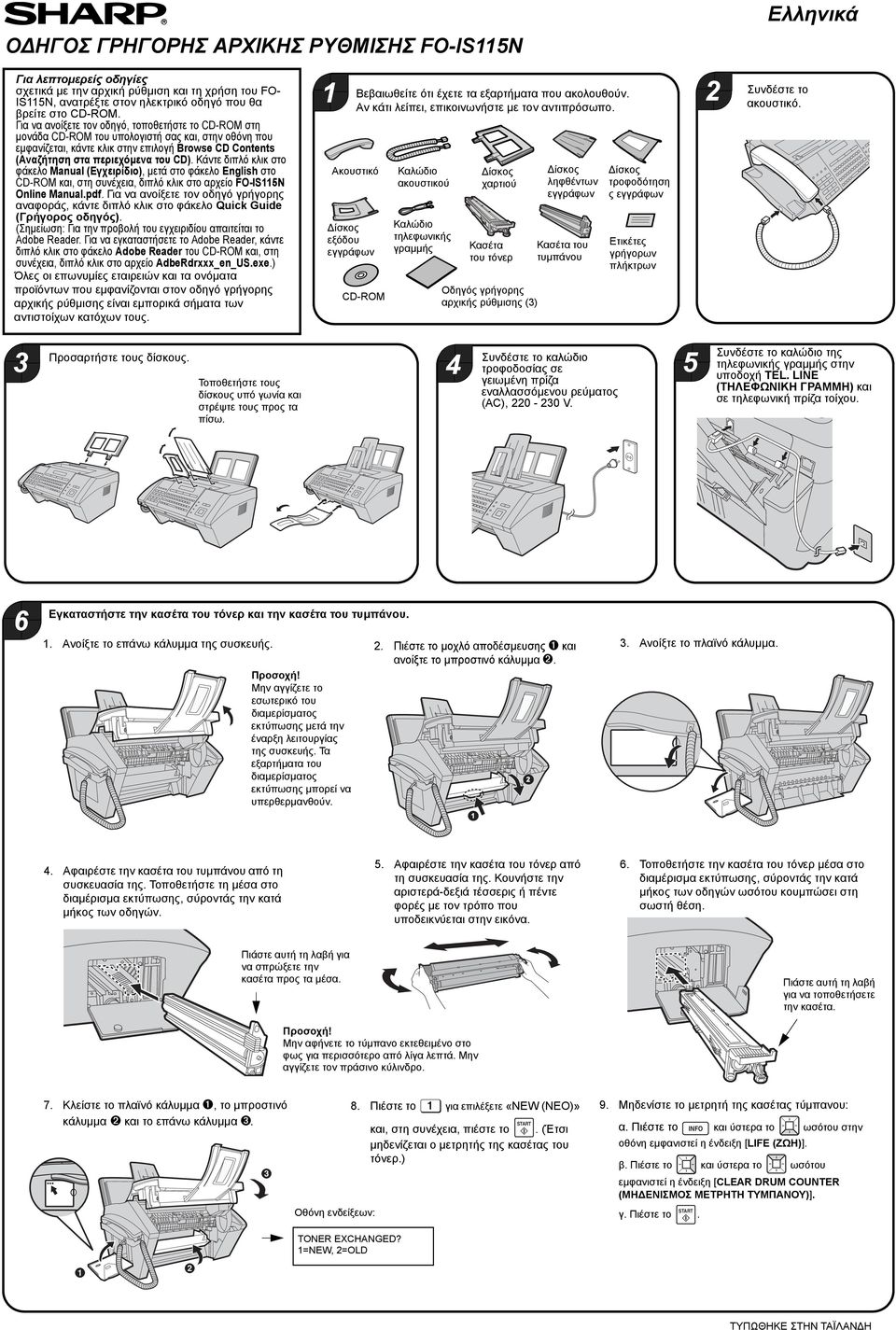 Κάντε διπλό κλικ στο φάκελο Manual (Εγχειρίδιο), µετά στο φάκελο English στο CD-ROM και, στη συνέχεια, διπλό κλικ στο αρχείο FO-IS5N Online Manual.pdf.