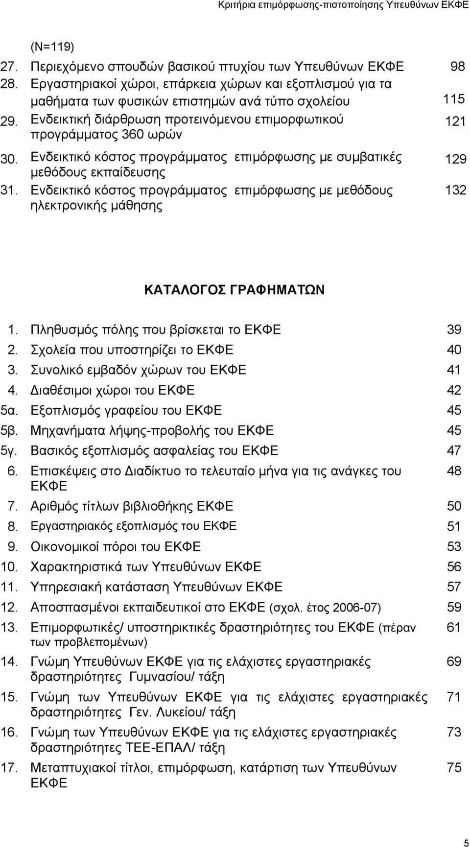 Ενδεικτικό κόστος προγράμματος επιμόρφωσης με μεθόδους ηλεκτρονικής μάθησης 98 115 121 129 132 ΚΑΤΑΛΟΓΟΣ ΓΡΑΦΗΜΑΤΩΝ 1. Πληθυσμός πόλης που βρίσκεται το ΕΚΦΕ 39 2. Σχολεία που υποστηρίζει το ΕΚΦΕ 40 3.