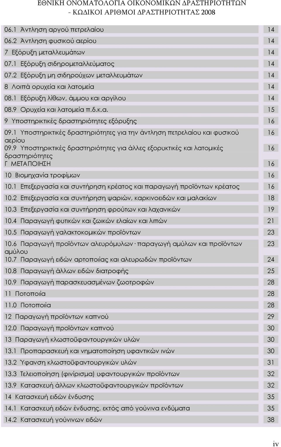 1 Υποστηρικτικές δραστηριότητες για την άντληση πετρελαίου και φυσικού 16 αερίου 09.