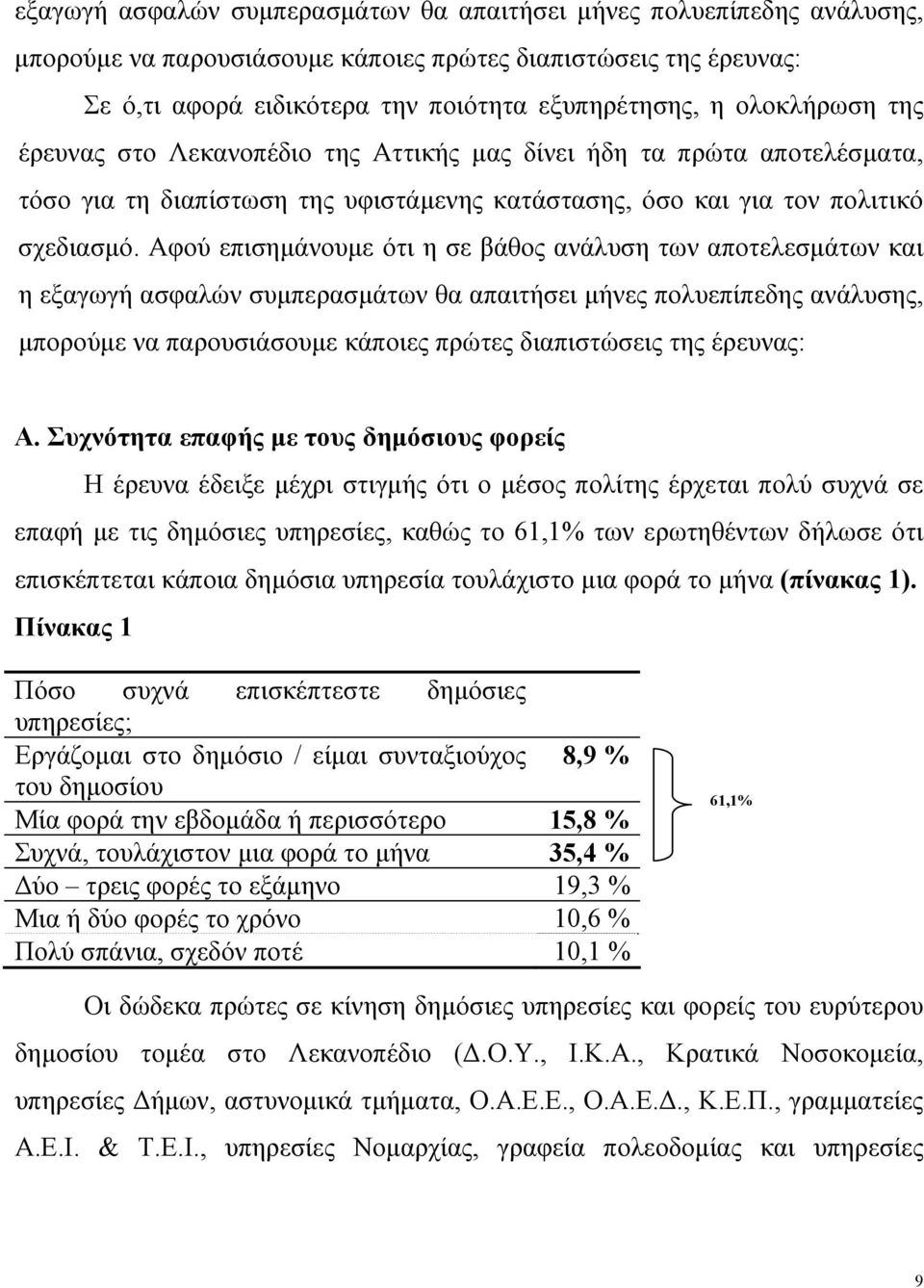 Αφού επισημάνουμε ότι η σε βάθος ανάλυση των αποτελεσμάτων και η εξαγωγή ασφαλών συμπερασμάτων θα απαιτήσει μήνες πολυεπίπεδης ανάλυσης, μπορούμε να παρουσιάσουμε κάποιες πρώτες διαπιστώσεις της