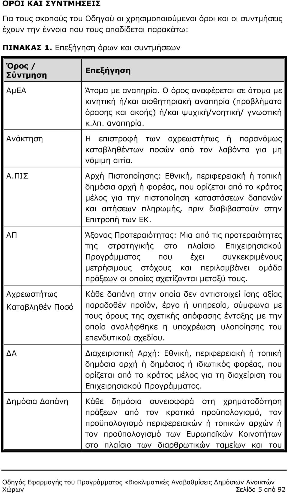 Ο όρος αναφέρεται σε άτοµα µε κινητική ή/και αισθητηριακή αναπηρία (προβλήµατα όρασης και ακοής) ή/και ψυχική/νοητική/ γνωστική κ.λπ. αναπηρία. Ανάκτηση Α.