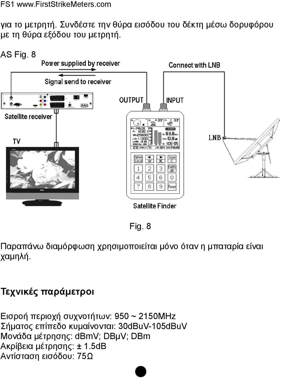 8 Fig. 8 Παραπάνω διαμόρφωση χρησιμοποιείται μόνο όταν η μπαταρία είναι χαμηλή.