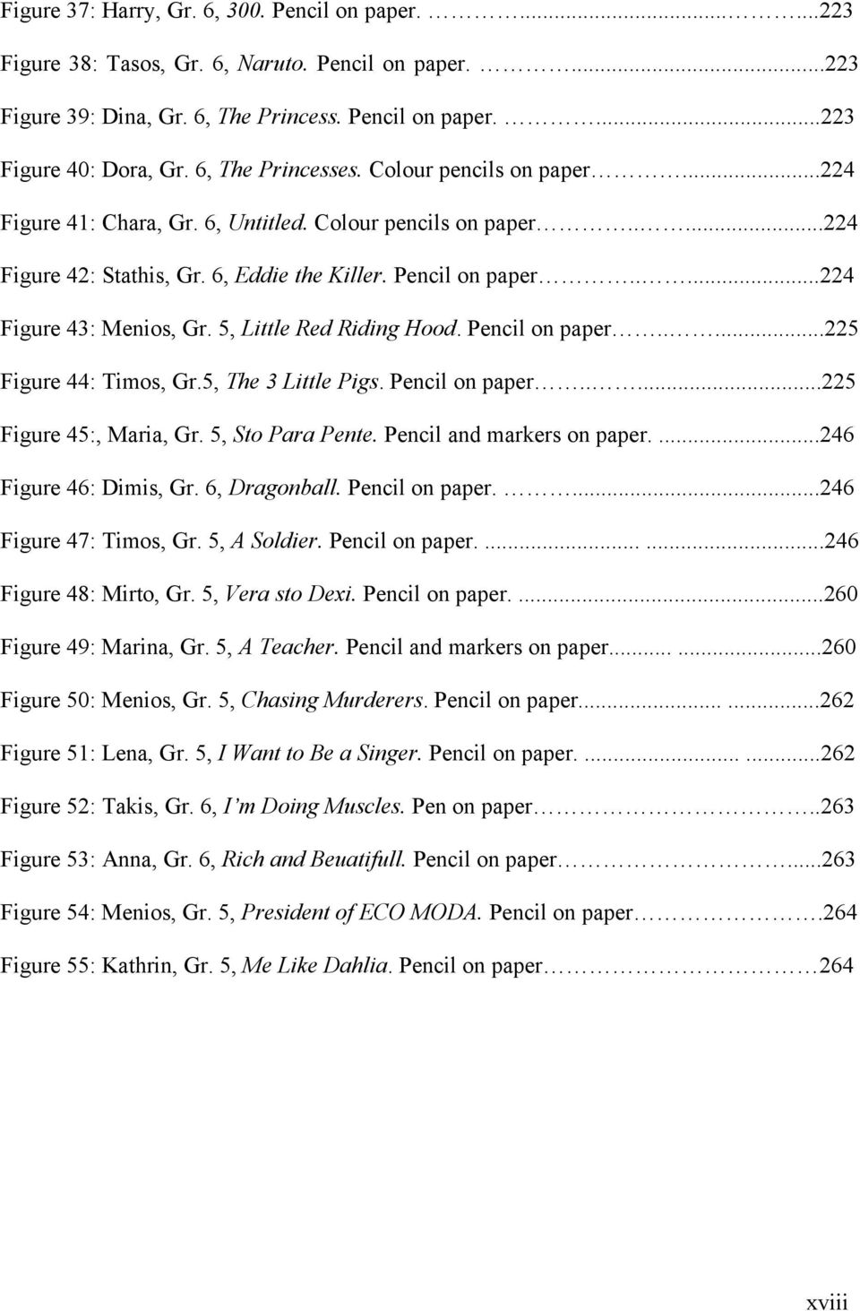 ....224 Figure 43: Menios, Gr. 5, Little Red Riding Hood. Pencil on paper.....225 Figure 44: Timos, Gr.5, The 3 Little Pigs. Pencil on paper.....225 Figure 45:, Maria, Gr. 5, Sto Para Pente.