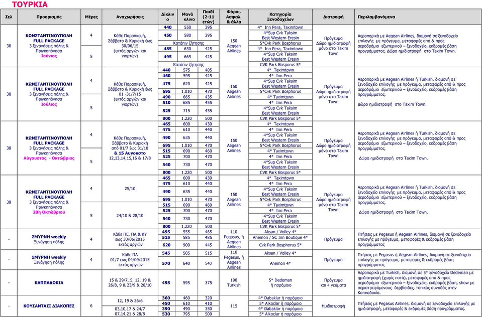 ΚΟΥΣΑΝΤΑΣΙ ΙΑΚΟΠΕΣ, Σάββατο & Κυριακή έως 30/0/1 ( και γιορτών), Σάββατο & Κυριακή έως 01 31//1 ( και γιορτών), Σάββατο & Κυριακή από 01/ έως 31/10 & 1 Αυγουστο 12,13,1,1,1 & 1/ 2/10 2/10 & 2/10 Κάθε