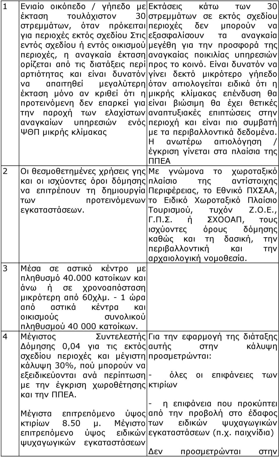 Είναι δυνατόν να αρτιότητας και είναι δυνατόν γίνει δεκτό µικρότερο γήπεδο να απαιτηθεί µεγαλύτερη όταν αιτιολογείται ειδικά ότι η έκταση µόνο αν κριθεί ότι η µικρής κλίµακας επένδυση θα προτεινόµενη