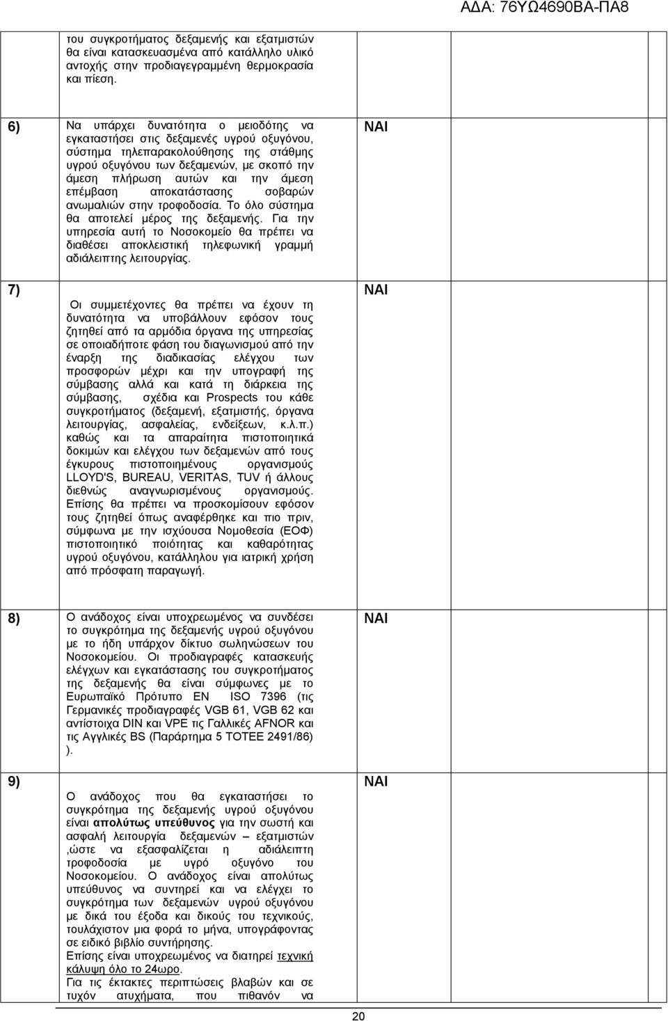 επέμβαση αποκατάστασης σοβαρών ανωμαλιών στην τροφοδοσία. Το όλο σύστημα θα αποτελεί μέρος της δεξαμενής.