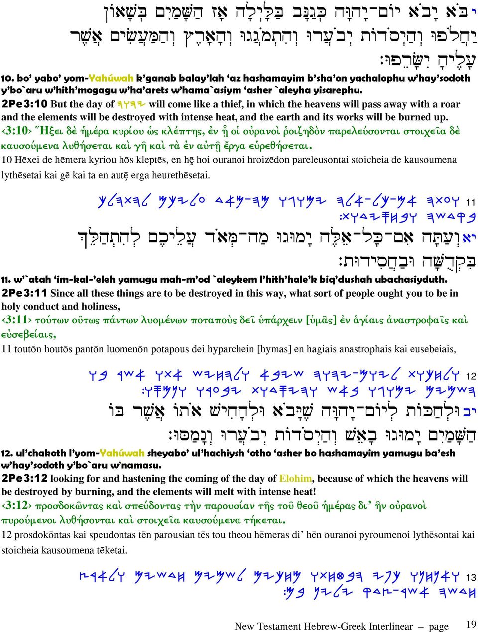 2Pe3:10 But the day of DEDI will come like a thief, in which the heavens will pass away with a roar and the elements will be destroyed with intense heat, and the earth and its works will be burned up.