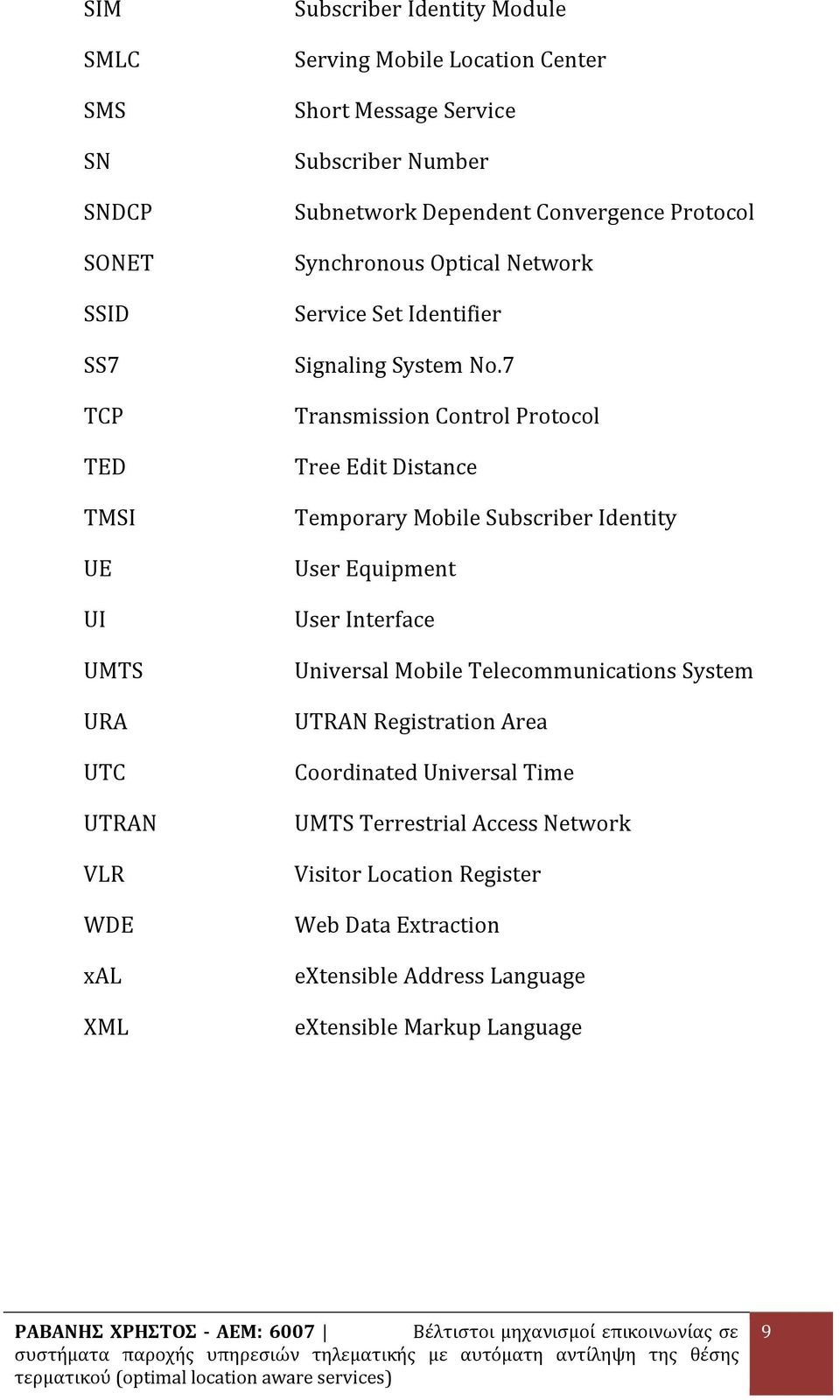 7 Transmission Control Protocol Tree Edit Distance Temporary Mobile Subscriber Identity User Equipment User Interface Universal Mobile Telecommunications System